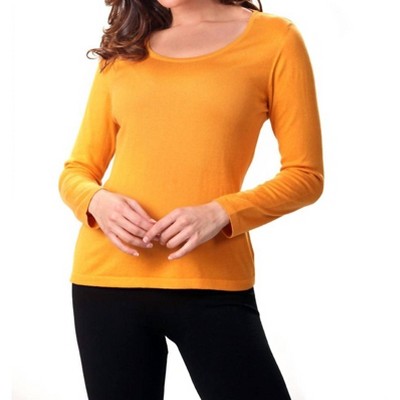 Women's LONG SLEEVE SCOOP NECK TOP - ANGEL
