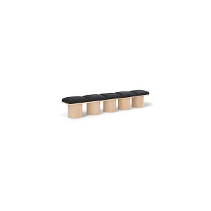 Meridian Furniture,Pavilion Black Boucle Fabric Bench - 1 of 4