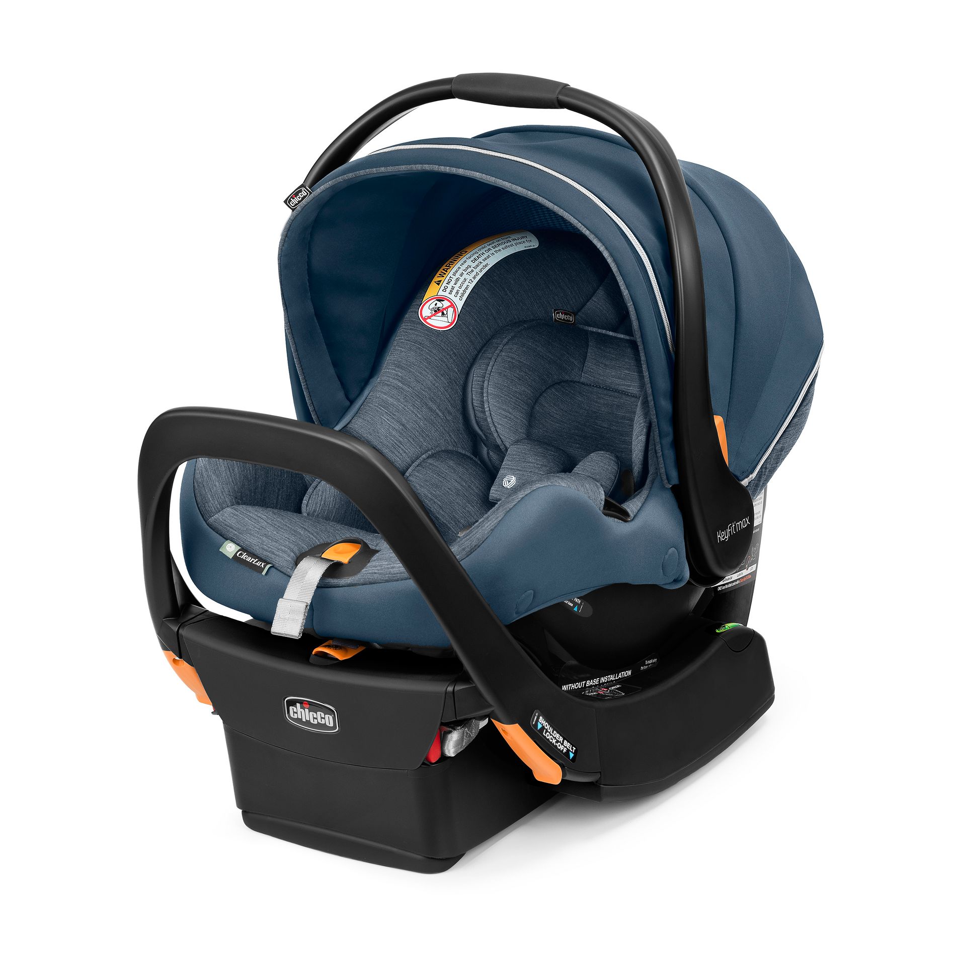 Chicco KeyFit Max Zip ClearLux Infant Car Seat - Midori: Fits 3 Car Seats Across, No-Rethread Harness, Rear Facing Seat