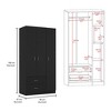 NicBex 70.80"H Armoire Wardrobe Closet Storage Cabinet with 3 Doors & 2 Drawers for Bedroom - 3 of 4