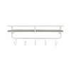 Sagebrook Home 5-Hook Wall Shelf - Contemporary Metal and Wood White and Gray 20" Shelf For Entryway or Home Decor - 2 of 4