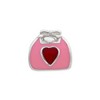 Black Bow Jewelry Sterling Silver and Pink Red Enameled Purse Bead Charm - 2 of 4