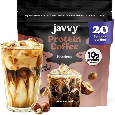 Javvy Protein Coffee - Premium Whey Protein & Instant Iced Coffee - 100% Arabica Coffee - Zero Artificial Flavors & Sweeteners, 20 Servings