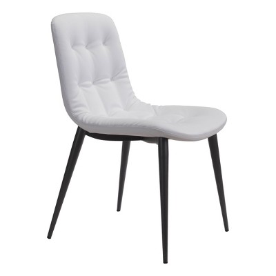 Set of 2 Luxe Tufted Dining Chairs White - ZM Home