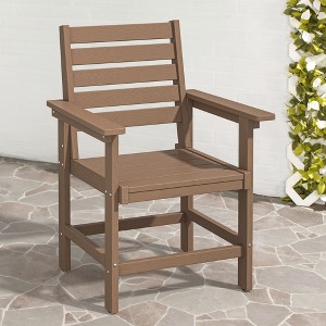 Arceso 1PC 18Inch Outdoor Dining Chair , HDPE Weather Patio Dining Chairs, Heavy Duty Outdoor Chairs with Armrest - 1 of 4