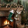 Aoibox 21 Inch Green Red White 3D Dog Christmas Stocking Plush Personalized Fireplace Hanging Ornament for Holiday Decor 1 Piece - 2 of 4