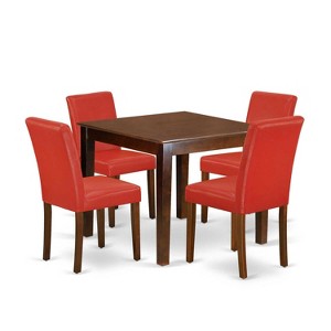 Modern Dining Set 5 Piece - Mid Century Table & Chairs - 36x36 Inch Wood Dining Room Furniture - 1 of 4