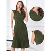 Allegra K Women's Sleeveless Casual V Neck Button Pleated Midi Dress - 2 of 4
