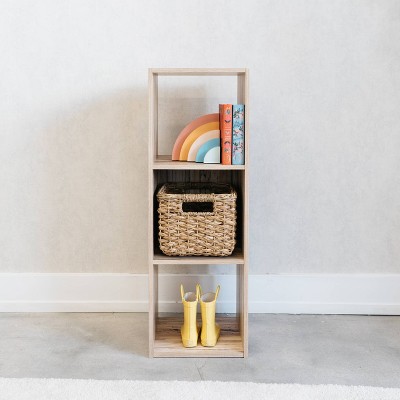 Piperton 35.43" Contemporary Natural Sugarberry 3-Cube Organizer