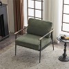 Vynxaria Modern 20.47 Inch Accent Chairs: Black Chenille Padding, Metal Frame Armrests, Perfect for Living Room & Bedroom - 2 of 4