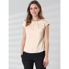 Allegra K Women's Satin Cap Sleeve Pleated Casual Work Office Blouse - 2 of 4