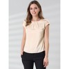 Allegra K Women's Satin Cap Sleeve Pleated Casual Work Office Blouse - image 2 of 4