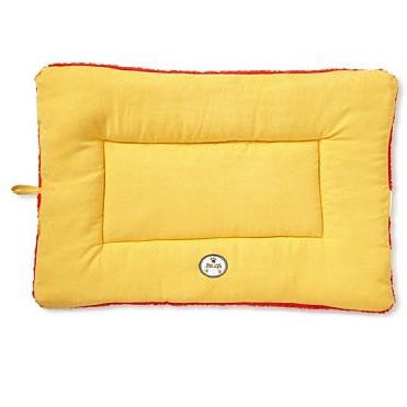 Large Orange and Red Reversible Fleece and Polyester Pet Bed