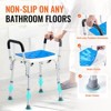 VEVOR Shower Chair, 400 lbs Capacity, Adjustable Height Shower Stool, Non-slip Bathroom Bench Bath Chair for Elderly Disabled Handicap，white+Blue - 4 of 4