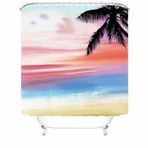 Beautiful Colorful Clouds And Beach Shower Curtains for Bathroom Waterproof Fabric Bath Curtain Durable Soft Stylish Bathroom Decor 72x72 Inch - 1 of 1