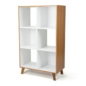 Humble Crew Morgan Mid-Century 6 Cube Kids' Toy Storage Organizer Wood/White - 1 of 4