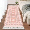 Washable Runner Rug  Boho Tassel Non Slip Soft Stain Resistant Carpet for Hallway Kitchen Laundry - 2 of 4