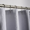 LunaLulinlk Soft Silver Waffle Stripe Shower Curtain - 2 of 4