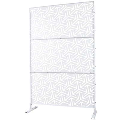 DSVIMOY Outdoor & Indoor Privacy Screen, Freestanding Decorative Privacy Screen for Deck Balcony Patio, White, 48"*76"*16"
