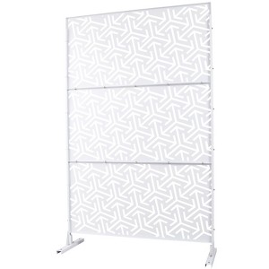 DSVIMOY Outdoor & Indoor Privacy Screen, Freestanding Decorative Privacy Screen for Deck Balcony Patio, White, 48"*76"*16" - 1 of 4