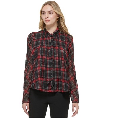 Tommy Hilfiger Womens Pleat Front Tunic Blouse