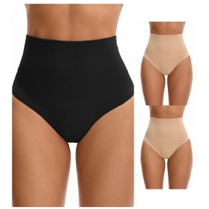 INSPIRE CHIC 3 Packs Women's Shapewear Tummy Control High Waist Shaping Panties Body Shaper Underwear - 1 of 4