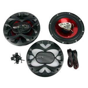 Boss 6.5 Inch 300 Watt 3-Way Car Coaxial Audio Red Stereo Speakers CH6530 (Pair) - 1 of 4