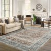 Washable Area Rug Non Slip Low Pile Rug Vintage Floral Rug - 3 of 4