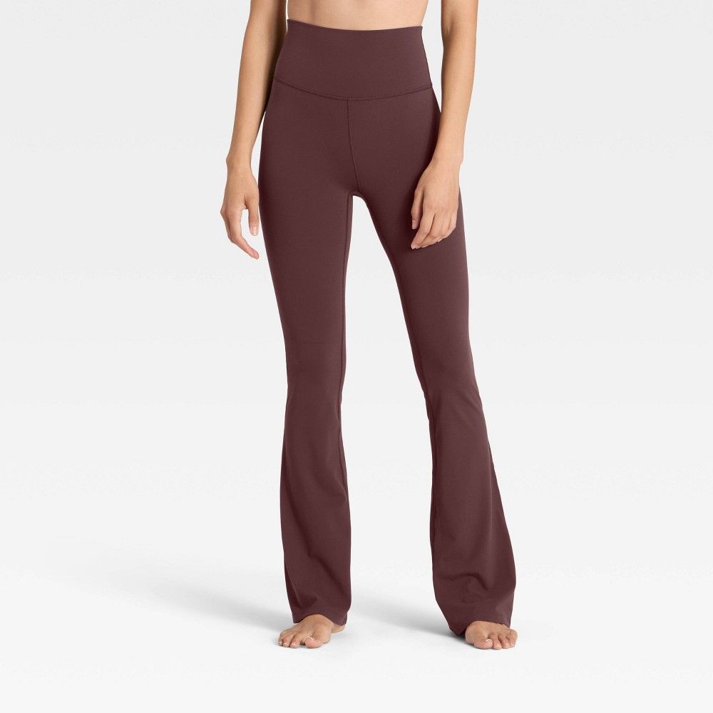 Women's Everyday Soft Ultra High Rise Flare Leggings - All In Motion™ Brown XS Short