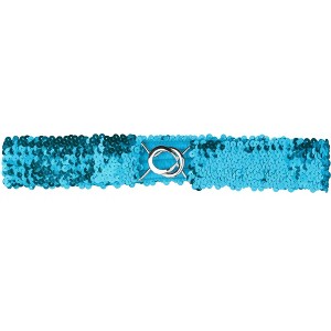 Allegra K Women's Stretchy Skinny Shinny Sequins Decor Elastic Dresses Waist Belts 64cm/25.19" One Piece - 1 of 4