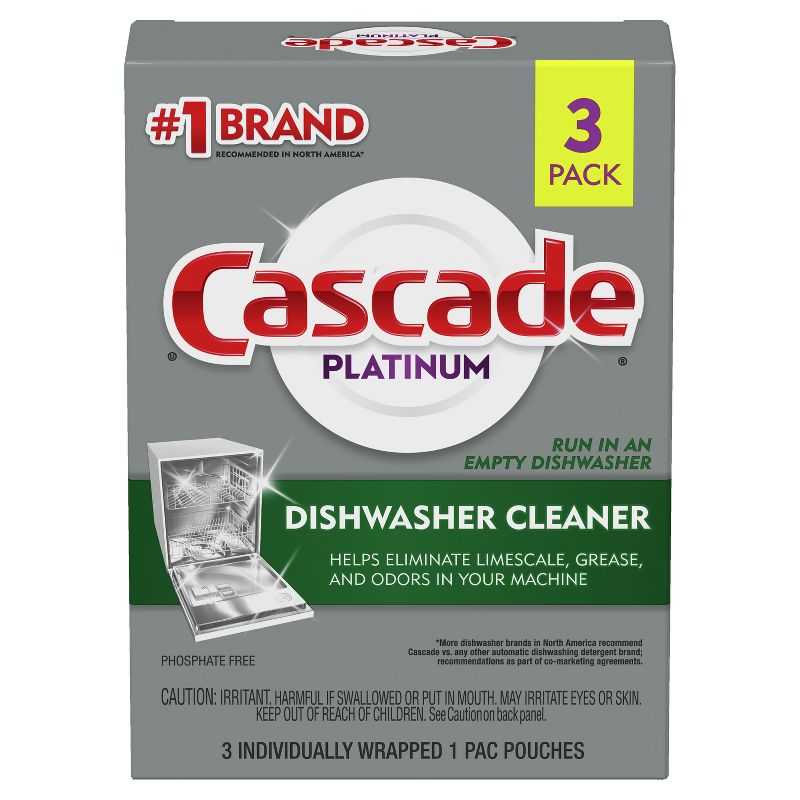 Cascade Platinum Dishwasher Cleaner - 3ct, 1 of 10