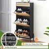 Acekool Rattan Shoe Cabinet with 3 Flip Drawers, 1 Top Drawer & 4 Adjustable Shelves, Compact Entryway Organizer with Metal Legs and Anti-Tip Device - 3 of 4
