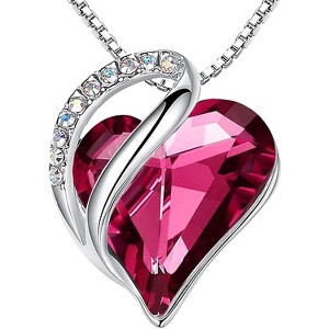 Birthstone Heart Pendant Necklace Infinity Love Design Adjustable 18-20 Inch - 1 of 4