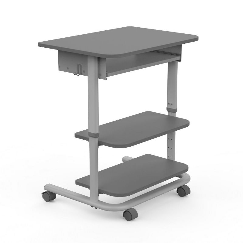 Stand Up Desk Store Adjustable Height Mobile Workstation with Retractable Keyboard Tray (29” Wide), 2 of 5
