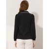 Allegra K Women's Long Sleeve Button Up Peter Pan Collar Work Office Shirt - 3 of 4