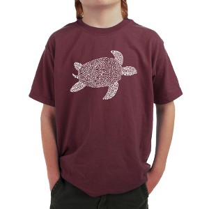 LA Pop Art Boy's Word Art T-shirt - Turtle - 1 of 4