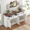 Bella Depot 63" Fluted Farmhouse Sideboard Buffet Cabinet with Storage Drawers - 2 of 4