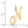 Black Bow Jewelry 14k Yellow Gold, Ella Collection, LG Fancy Script Initial Pendant A-W - 3 of 4