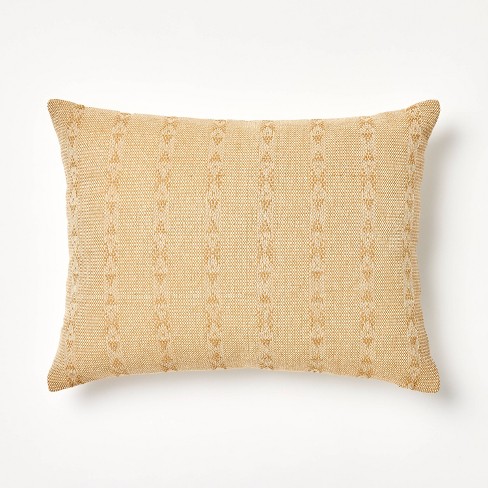 Woven Jacquard Lumbar Throw Pillow With Tassels Khaki - Threshold™ : Target