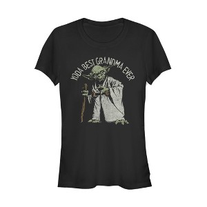 Juniors Womens Star Wars Yoda Best Grandma Ever T-Shirt - 1 of 3