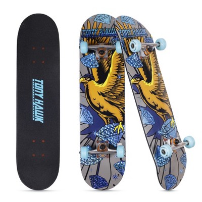 Tony Hawk 31 Inch Skateboard, Tony Hawk Signature Series 3, 9-Ply Maple Deck Skateboard for Cruising, Carving, Tricks, and Downhill, Diamond Hawk