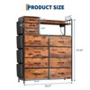 8+3 Drawers Fabric Dressers for Bedroom with 4 Side Pockets,LED Lights,Rustic Brown - 3 of 4