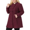 Agnes Orinda Women's Plus Size Stand Collar Pockets Double Breasted Trendy Winter Coats - 2 of 4