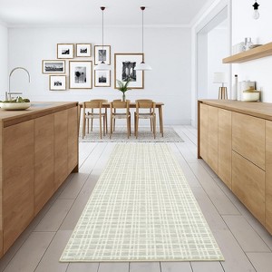 TackView Washable Checkered Area Rugs, Throw Carpet for Bedroom Living Room Entrance Laundry Bathroom Plaid Modern Farmhouse Rug - 1 of 4