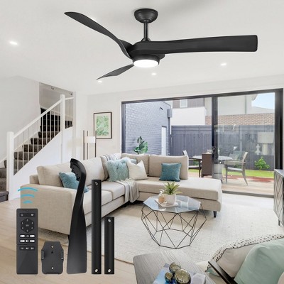 52" Ceiling Fan With Lights Remote Control 3CCT Dimmable 7 Speeds Reversible Noiseless Modern Dc Motor Ceiling Fan for Kitchen, Living Room