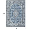 Bohemian Washable Runner Rug, Kitchen Rug, Vintage Floral Print, Non-Slip Backing, Low-Pile Polyester for Bathroom Hallway Entryway - 3 of 4