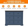 Cabinet Dresser Chest With 6 Drawers, Chest Of Drawers, Bedroom Dresser Blue - 2 of 4