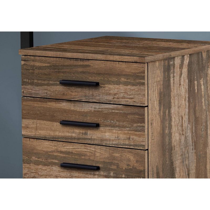 24&#34; Reclaimed Wood Look 3 Drawer Filing Cabinet with 2 Locking Casters Brown - EveryRoom, 4 of 7