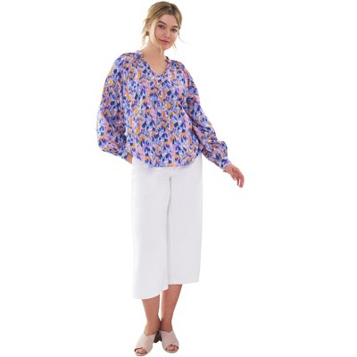 ellos Plus Size Lightweight Wide-Leg Crop Jeans