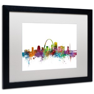 Trademark Fine Art -Michael Tompsett 'St. Louis Missouri Skyline' Matted Framed Art - 1 of 4